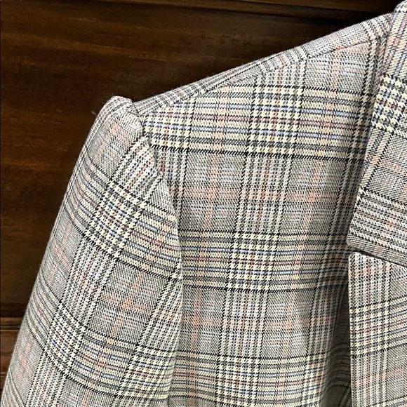 TH Women’s Plaid Blazer - Black, White, Pink and blue - Picture 3 of 4